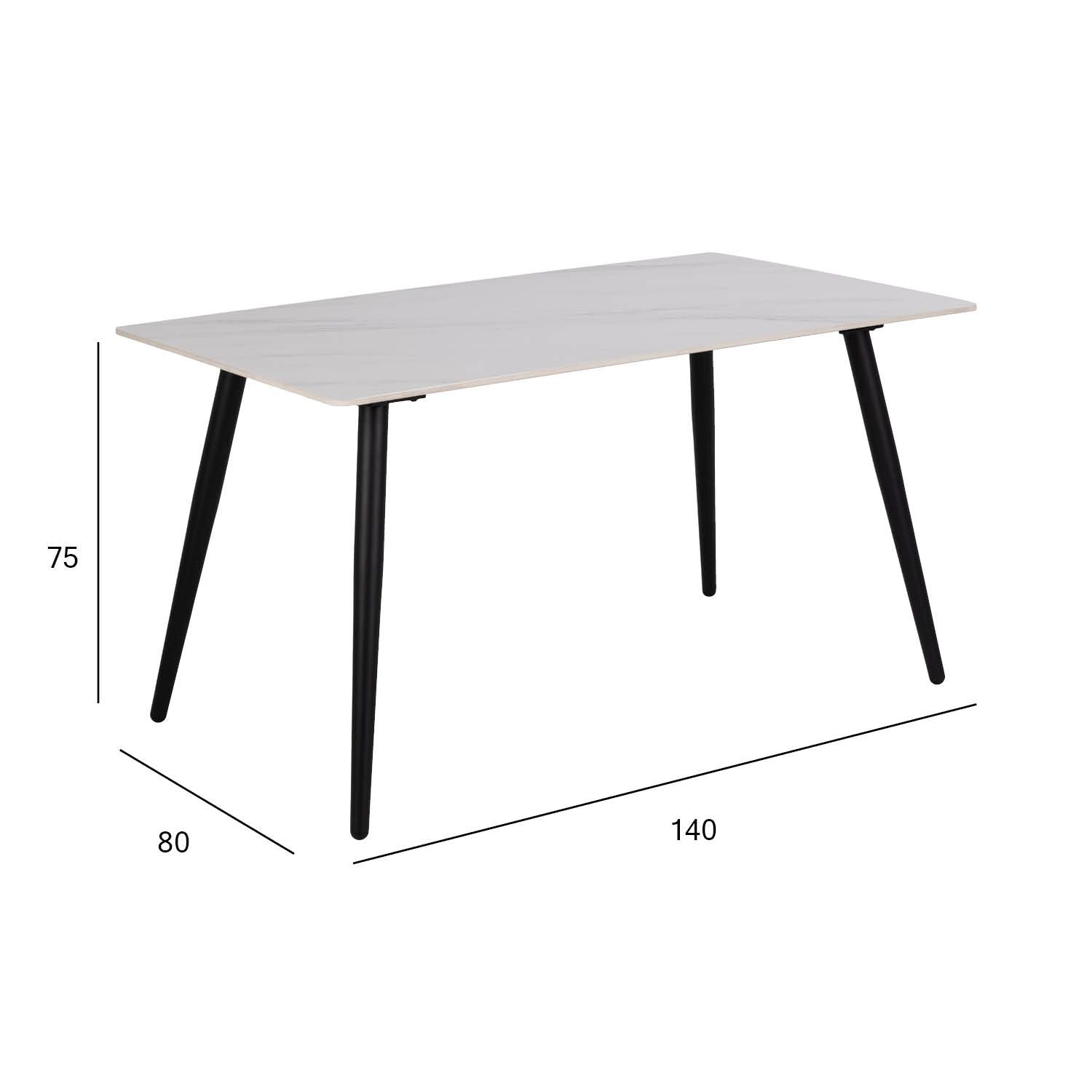 Kitchen Table Wicklow | size: Length: 80cm, Width: 140cm, Height: 75cm | color: White | image: 4 | variant: 1017885