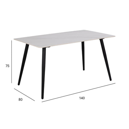 Kitchen Table Wicklow | size: Length: 80cm, Width: 140cm, Height: 75cm | color: White | image: 4 | variant: 1017885
