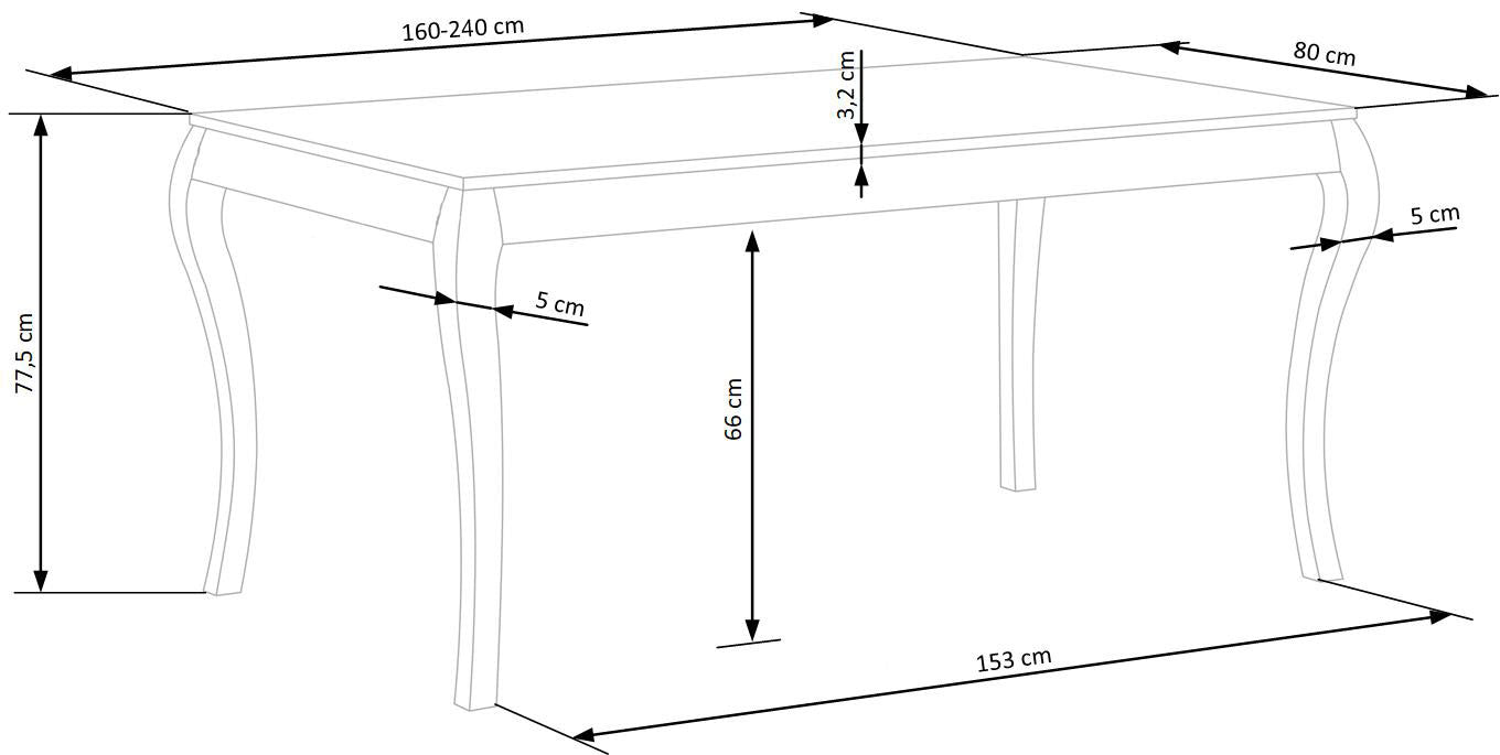 Kitchen Table Windsor | size: Length: 90cm, Width: 240cm, Height: 76cm | color: Black/Oak | image: 10 | variant: 1006425