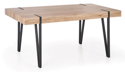 Kitchen Table Yohann | size: Length: 90cm, Width: 170cm, Height: 76cm | color: Black/Oak | image: 1 | variant: 1011242