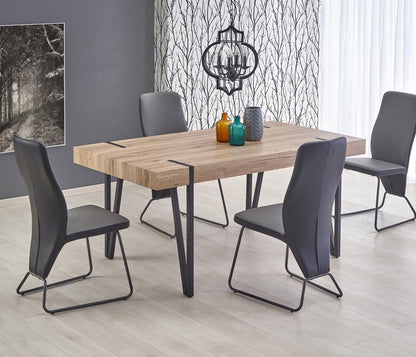 Kitchen Table Yohann | size: Length: 90cm, Width: 170cm, Height: 76cm | color: Black/Oak | image: 2 | variant: 1011242