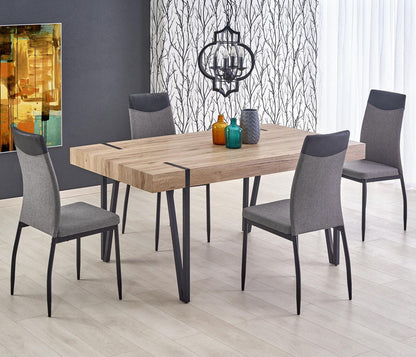 Kitchen Table Yohann | size: Length: 90cm, Width: 170cm, Height: 76cm | color: Black/Oak | image: 3 | variant: 1011242