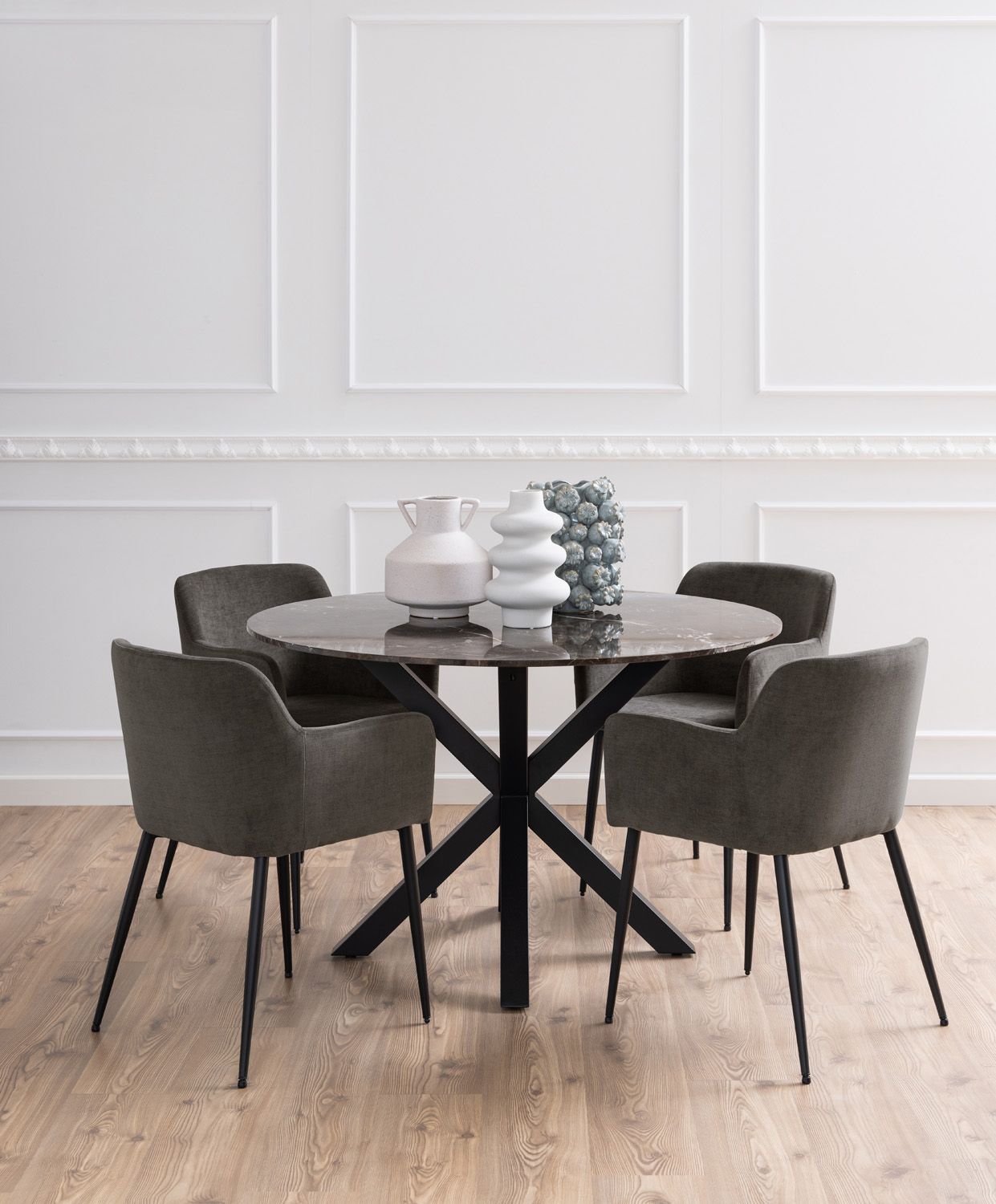 Kitchen Table Zurich | size: Length: 120cm, Width: 120cm, Height: 75.5cm, Diameter: 120cm | color: Brown | image: 3 | variant: 1006504