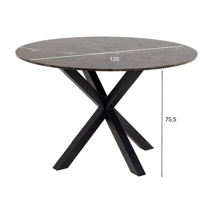 Kitchen Table Zurich | size: Length: 120cm, Width: 120cm, Height: 75.5cm, Diameter: 120cm | color: Brown | image: 4 | variant: 1006504