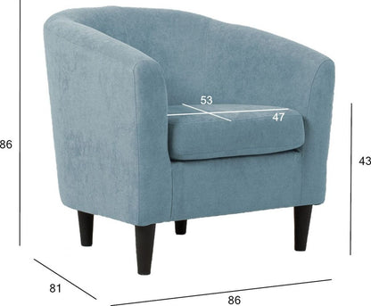 Lounge Chair Abergavenny | size: Width: 76cm, Height: 74cm, Depth: 68.5cm | color: Blue | image: 6 | variant: 1001108
