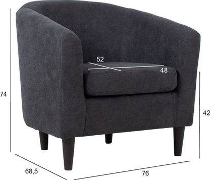 Lounge Chair Abergavenny | size: Width: 76cm, Height: 74cm, Depth: 68.5cm | color: Gray | image: 6 | variant: 1001109