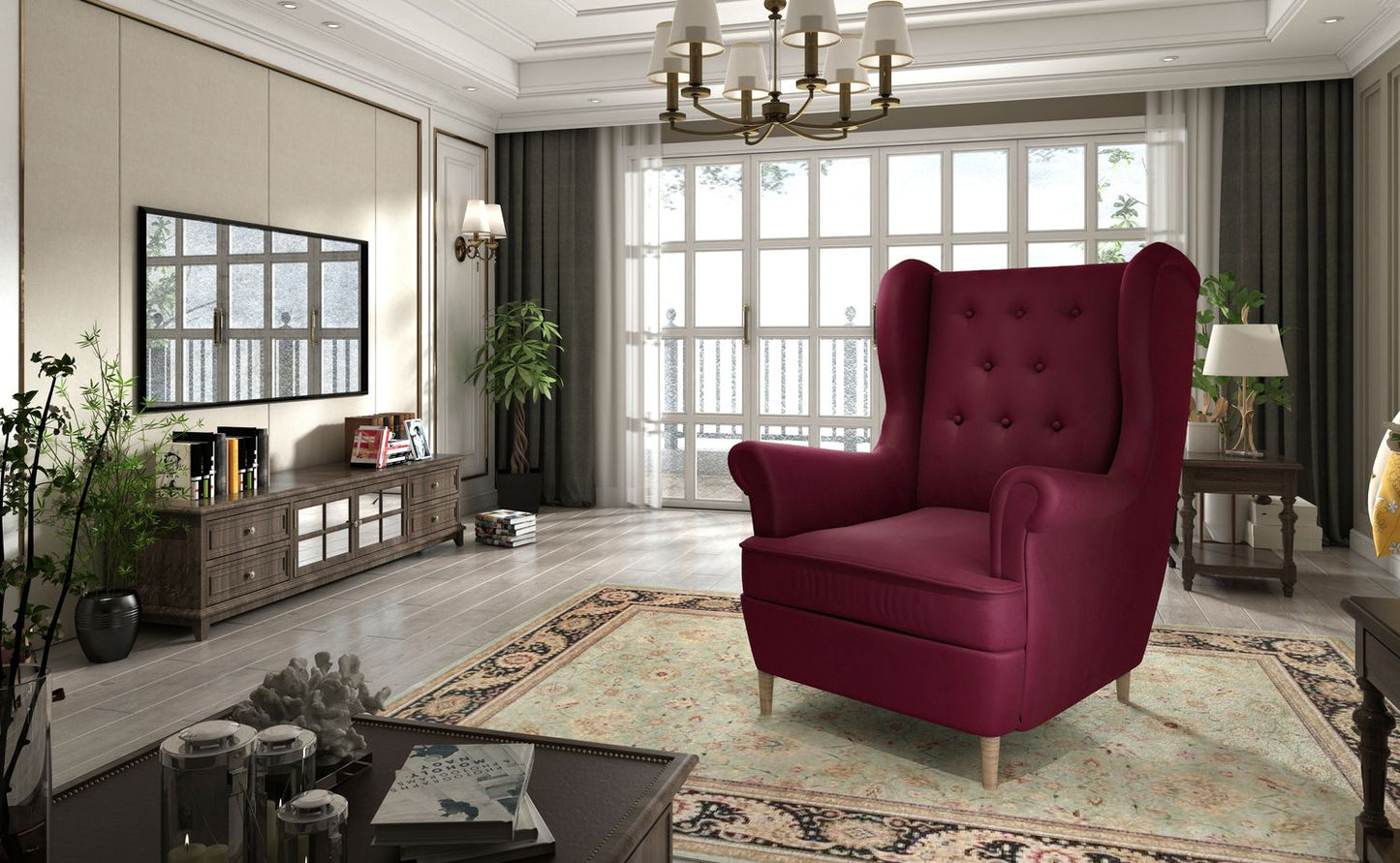 Lounge Chair Aros | size: Width: 85cm, Height: 103cm, Depth: 90cm | color: Mat/Velvet | image: 1 | variant: 1004208