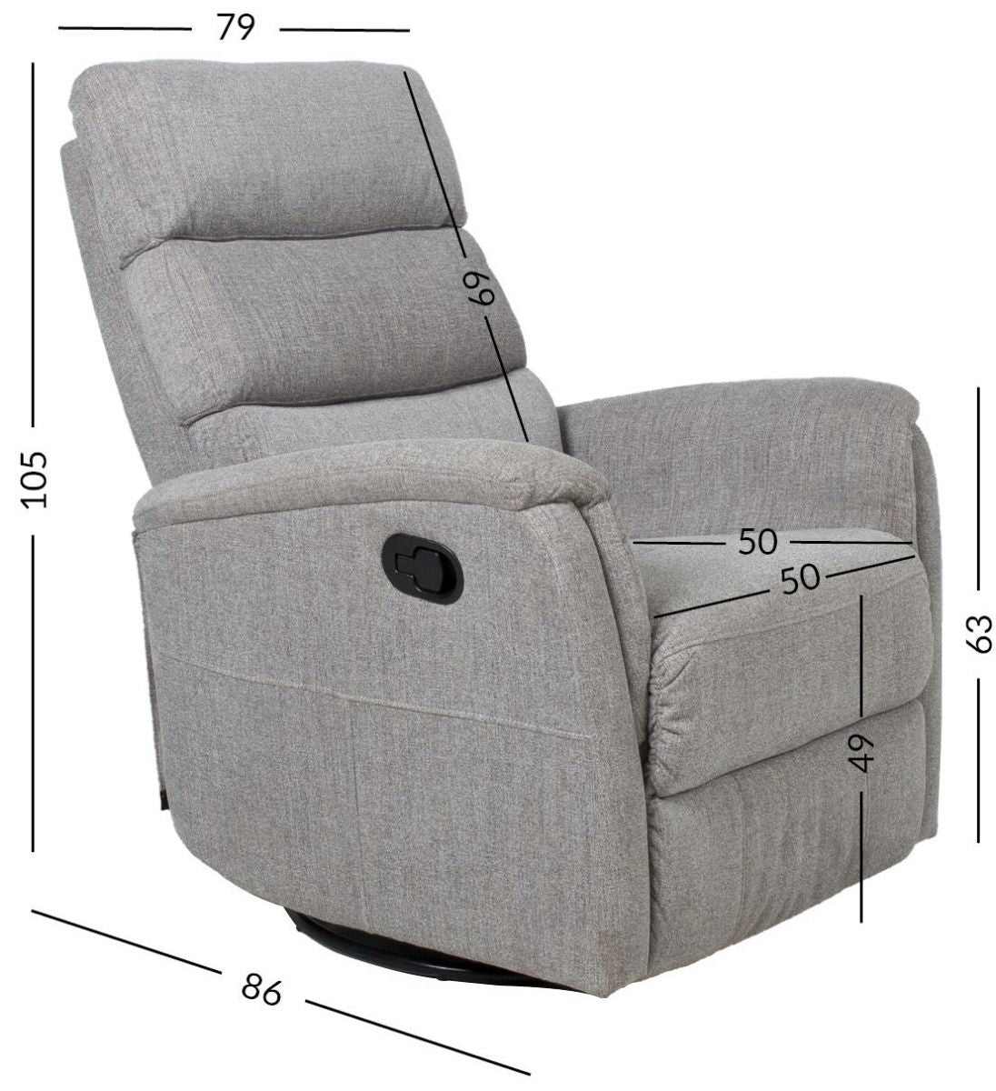 Lounge Chair Barclay | size: Width: 86cm, Height: 105cm, Depth: 79cm | color: Gray | image: 9 | variant: 1004759