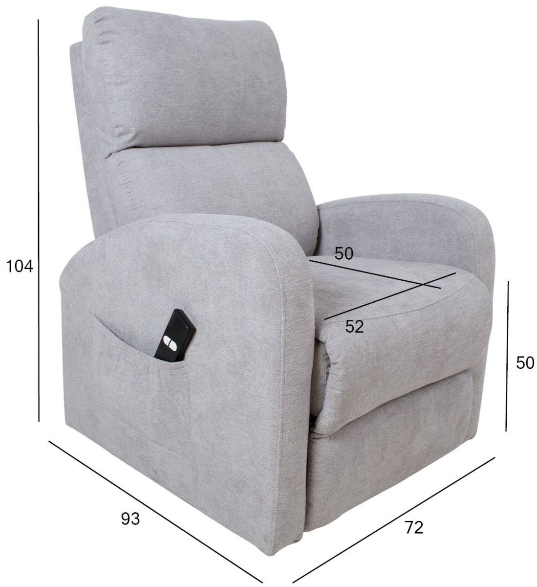 Lounge Chair Barny | size: Width: 93cm, Height: 104cm, Depth: 72cm | color: Gray | image: 9 | variant: 1004762