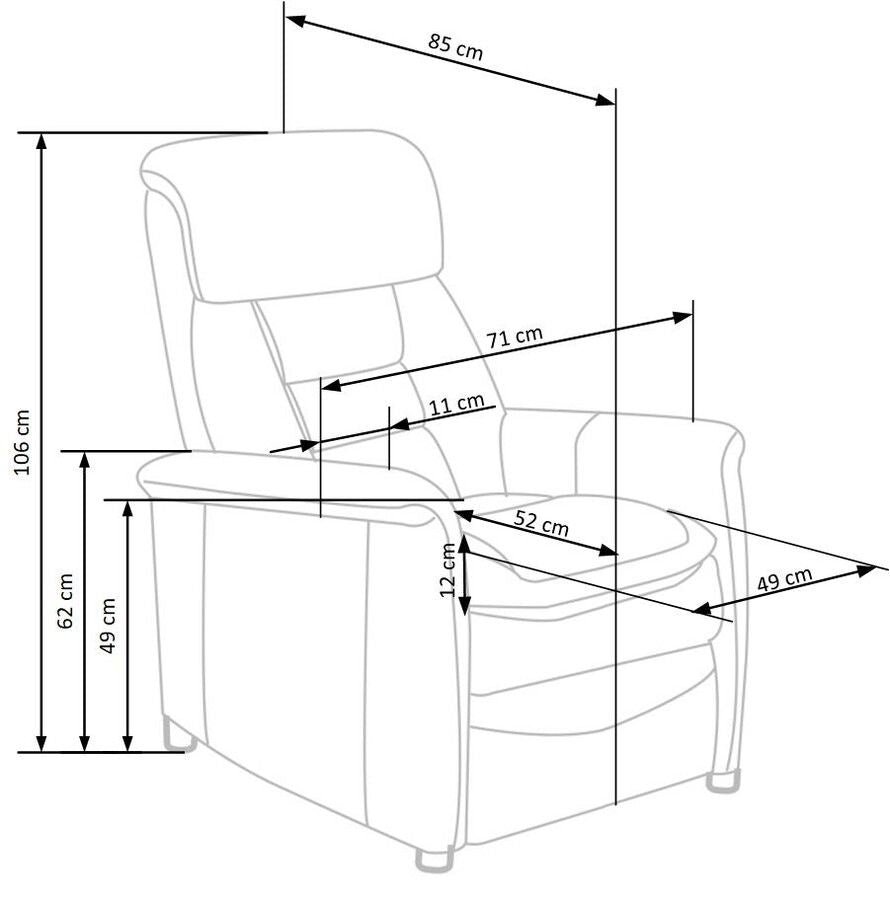Lounge Chair Brescia | size: Width: 71cm, Height: 106cm, Depth: 85cm | color: Gray | image: 3 | variant: 1002768