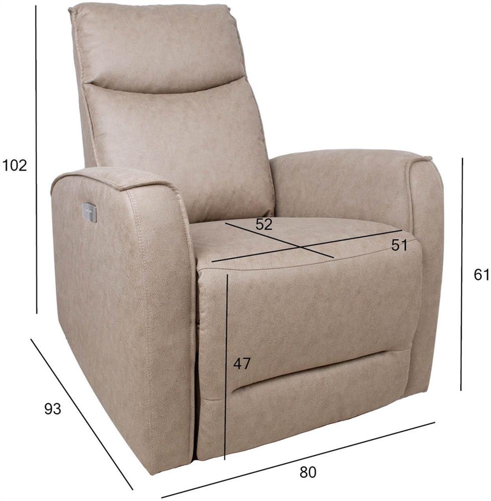 Lounge Chair Buster | size: Width: 80cm, Height: 102cm, Depth: 93cm | color: Beige | image: 6 | variant: 1004773