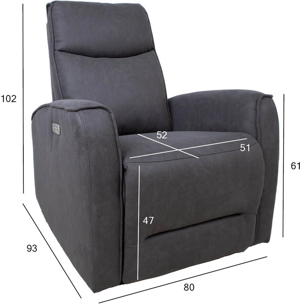 Lounge Chair Buster | size: Width: 80cm, Height: 102cm, Depth: 93cm | color: Gray | image: 9 | variant: 1004774