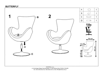 Lounge Chair Butterfly | size: Width: 76cm, Height: 95cm, Depth: 75cm | color: Gray | image: 3 | variant: 1004595
