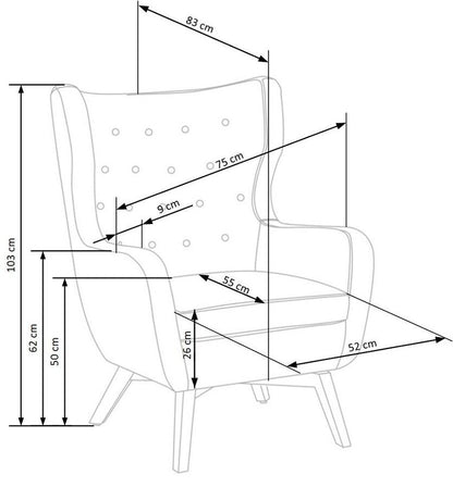 Lounge Chair Cagliari | size: Width: 75cm, Height: 103cm, Depth: 83cm | color: Yellow | image: 3 | variant: 1002782