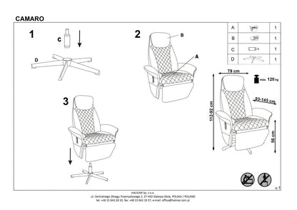 Lounge Chair Camaro | size: Width: 77cm, Height: 112cm, Depth: 72cm | color: Gray | image: 10 | variant: 1011401