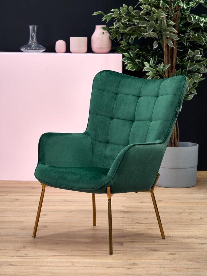 Lounge Chair Castel 2 | size: Width: 71cm, Height: 97cm, Depth: 79cm | color: Green | image: 2 | variant: 1004601