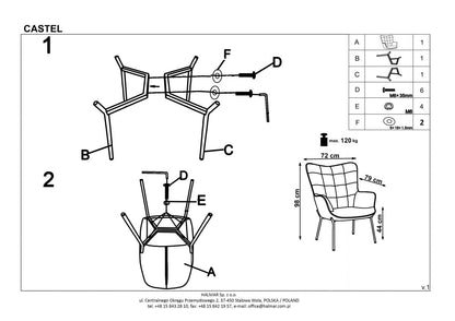 Lounge Chair Castel 2 | size: Width: 71cm, Height: 97cm, Depth: 79cm | color: Pink | image: 3 | variant: 1004600