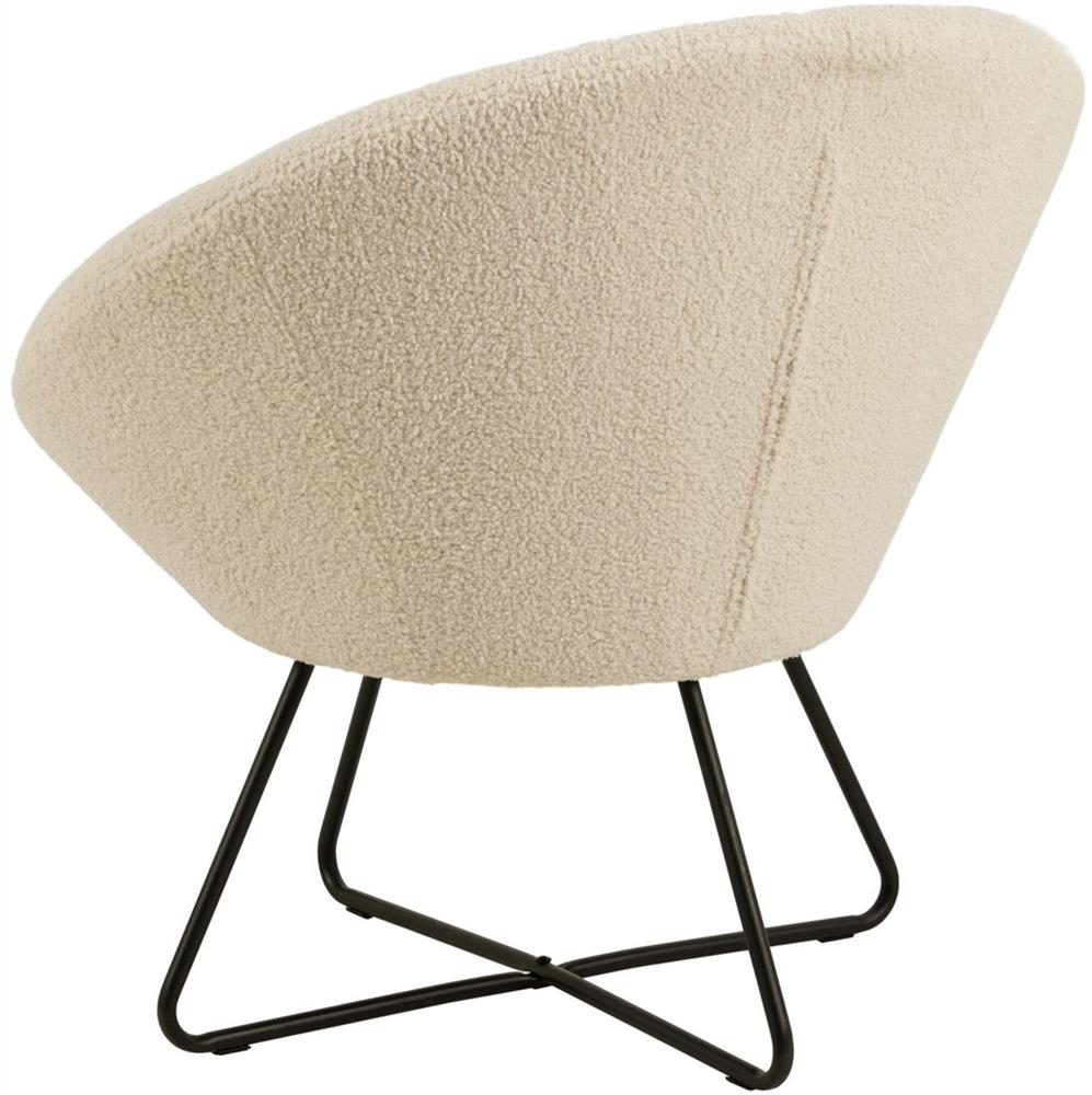 Lounge Chair Center | size: Width: 82cm, Height: 81cm, Depth: 71cm | color: Cream | image: 2 | variant: 1016719