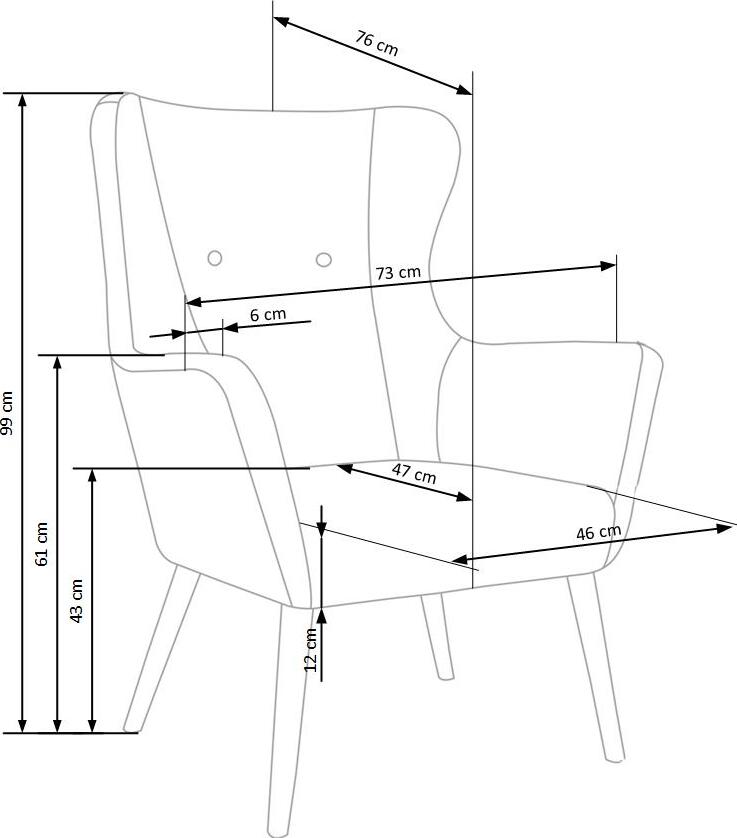 Lounge Chair Cotto | size: Width: 73cm, Height: 99cm, Depth: 76cm | color: Blue | image: 9 | variant: 1004627