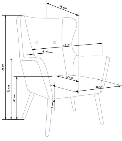 Lounge Chair Cotto | size: Width: 73cm, Height: 99cm, Depth: 76cm | color: Gray | image: 5 | variant: 1004624