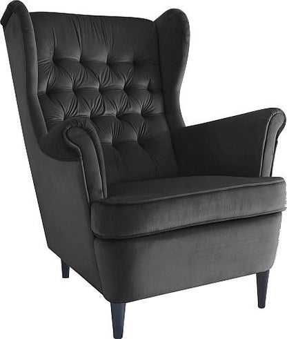 Lounge Chair Derby | size: Width: 68cm, Height: 101cm, Depth: 90cm | color: Black | image: 1 | variant: 1004053