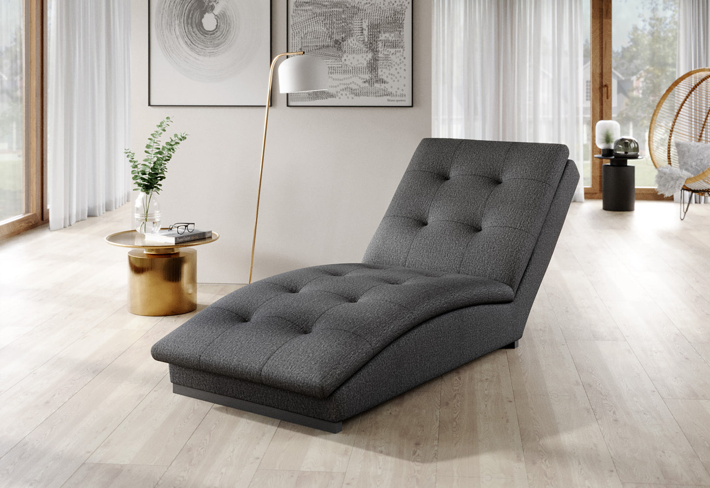 Lounge Chair Doro | size: Width: 85cm, Height: 95cm, Depth: 170cm | color: Flores | image: 1 | variant: 1004292