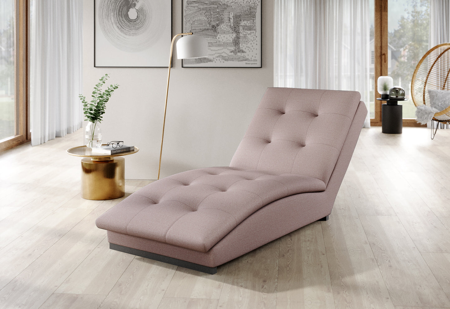 Lounge Chair Doro | size: Width: 85cm, Height: 95cm, Depth: 170cm | color: Gojo | image: 1 | variant: 1004309