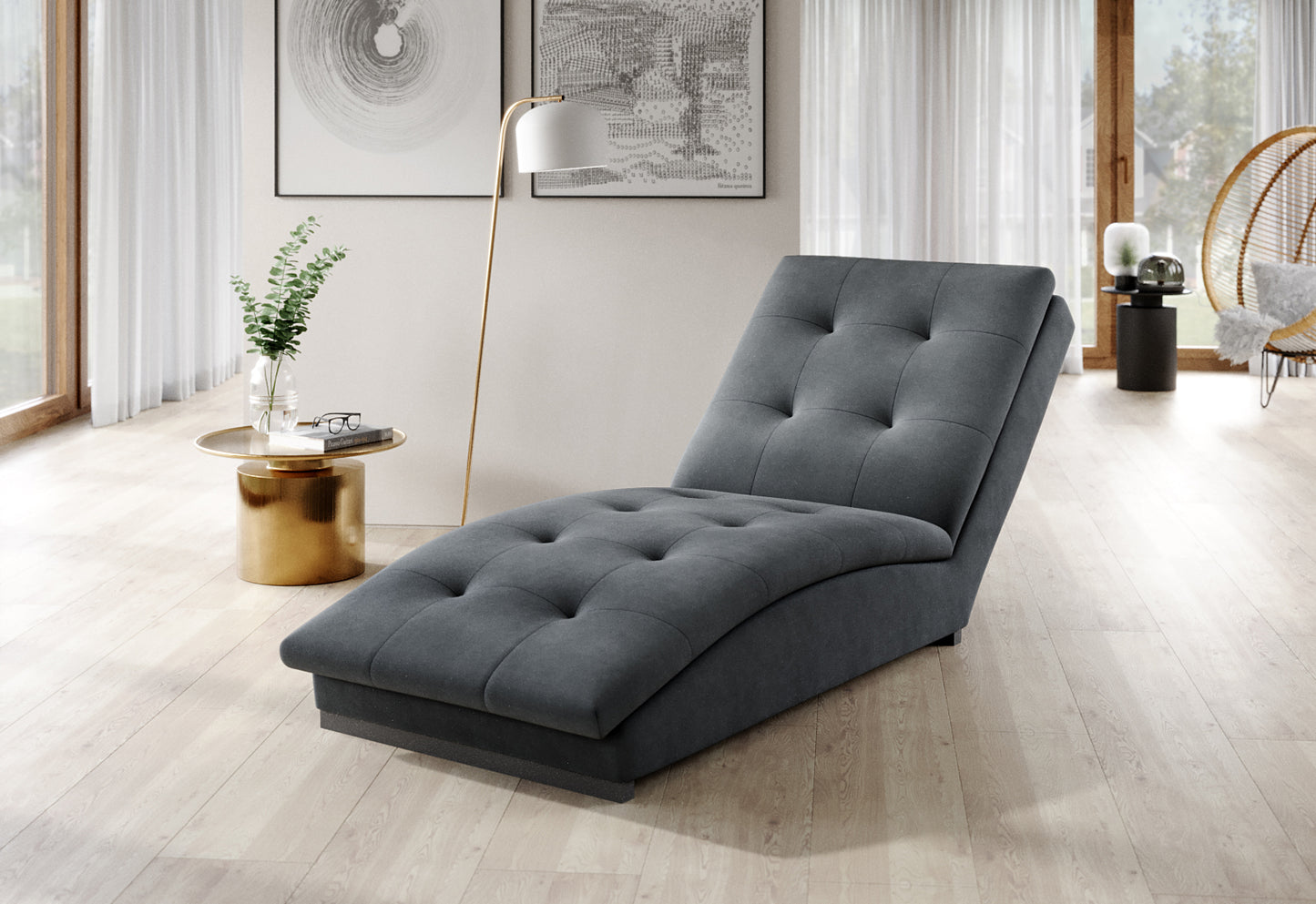 Lounge Chair Doro | size: Width: 85cm, Height: 95cm, Depth: 170cm | color: Velvetmat | image: 1 | variant: 1004298