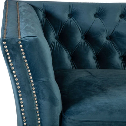Lounge Chair East Corby | size: Width: 113cm, Height: 78cm, Depth: 86cm | color: Blue | image: 3 | variant: 1005116