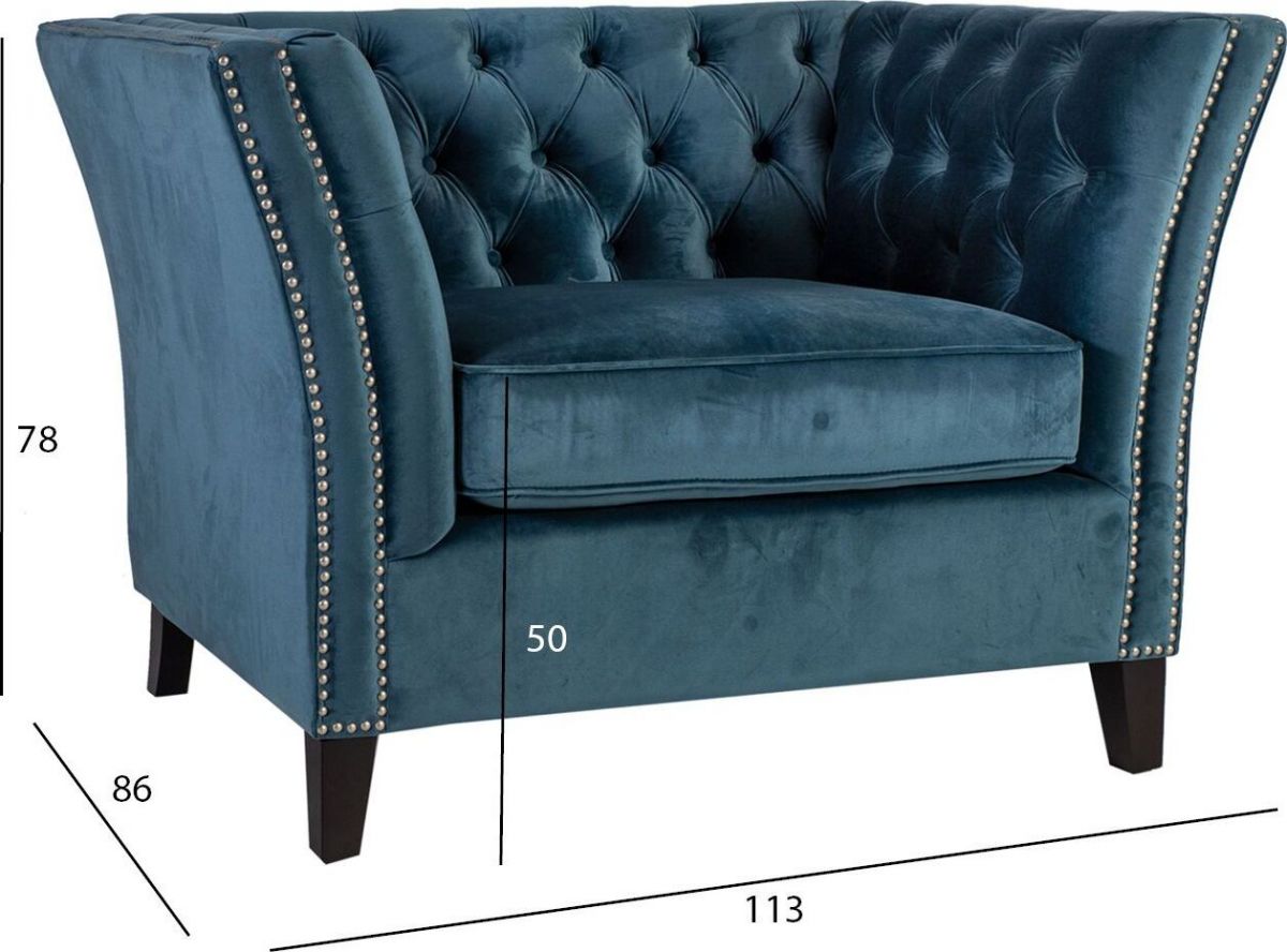 Lounge Chair East Corby | size: Width: 113cm, Height: 78cm, Depth: 86cm | color: Blue | image: 4 | variant: 1005116