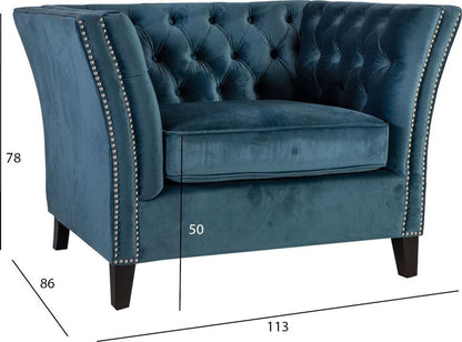 Lounge Chair East Corby | size: Width: 113cm, Height: 78cm, Depth: 86cm | color: Blue | image: 4 | variant: 1005116