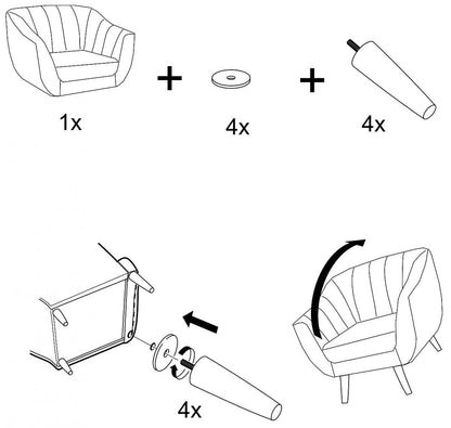 Lounge Chair Elite 1 1 | size: Width: 91cm, Height: 83cm, Depth: 57cm | color: Gray | image: 4 | variant: 1011381