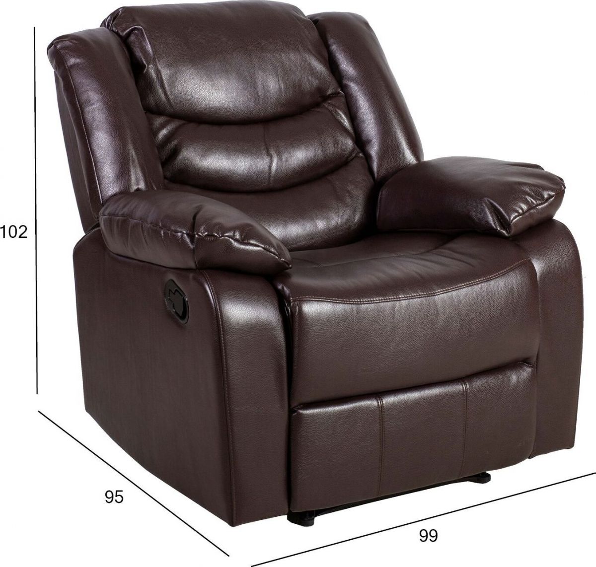 Lounge Chair Ely | size: Width: 99cm, Height: 102cm, Depth: 95cm | color: Brown | image: 6 | variant: 1000963