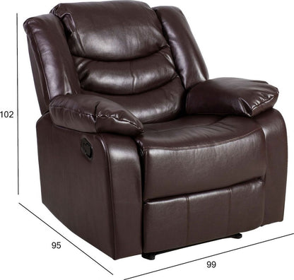 Lounge Chair Ely | size: Width: 99cm, Height: 102cm, Depth: 95cm | color: Brown | image: 6 | variant: 1000963