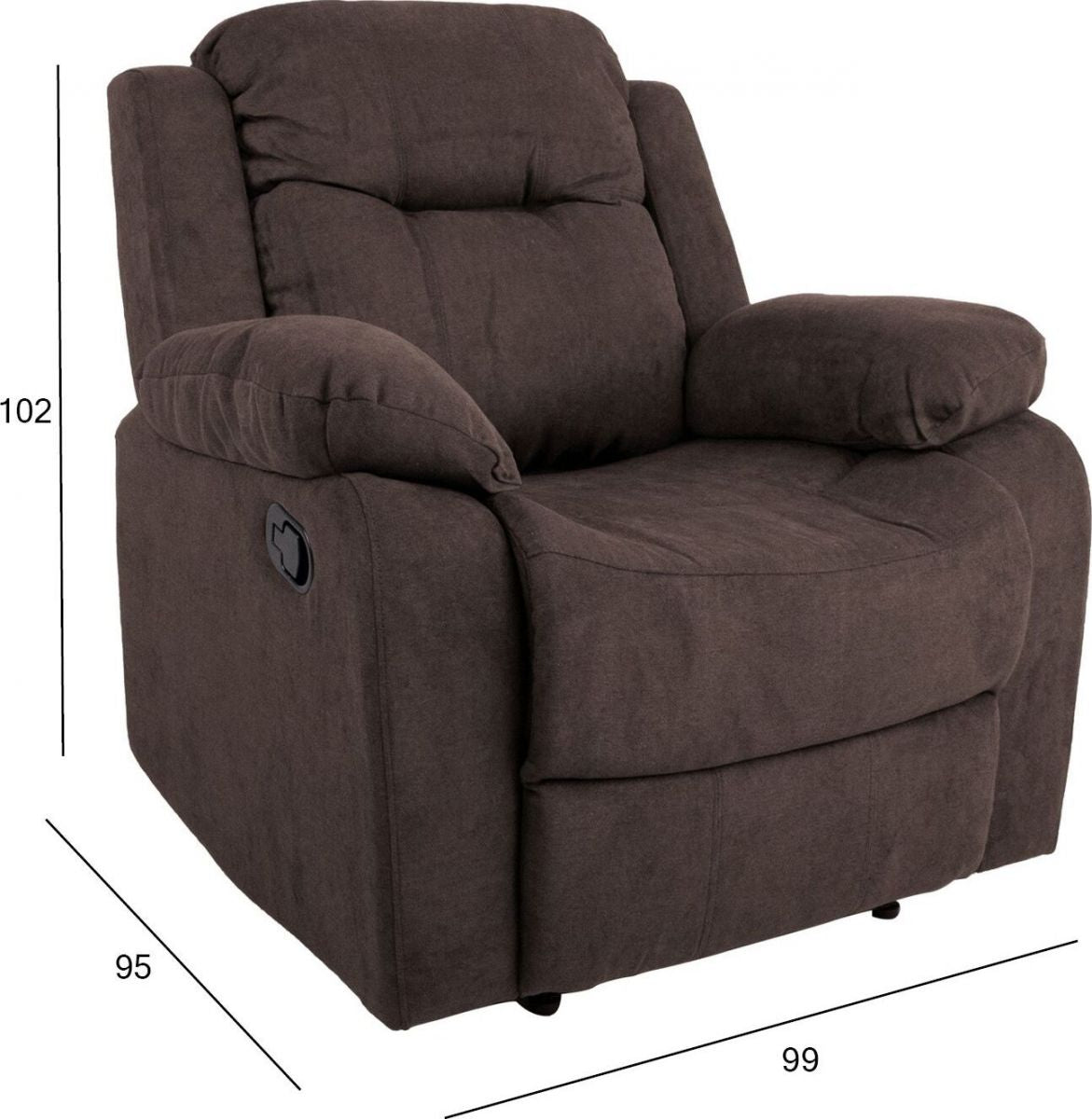 Lounge Chair Ely | size: Width: 99cm, Height: 102cm, Depth: 95cm | color: Brown | image: 9 | variant: 1000965