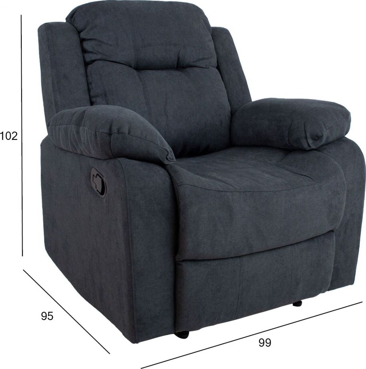 Lounge Chair Ely | size: Width: 99cm, Height: 102cm, Depth: 95cm | color: Gray | image: 9 | variant: 1000966