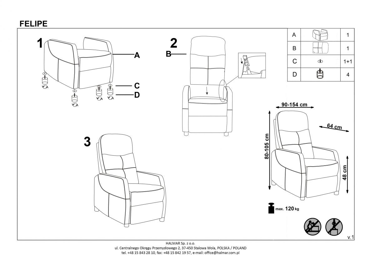 Lounge Chair Felipe 2 | size: Width: 64cm, Height: 103cm, Depth: 84cm | color: Gray | image: 9 | variant: 1004646