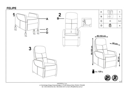 Lounge Chair Felipe 2 | size: Width: 64cm, Height: 103cm, Depth: 84cm | color: Gray | image: 9 | variant: 1004646
