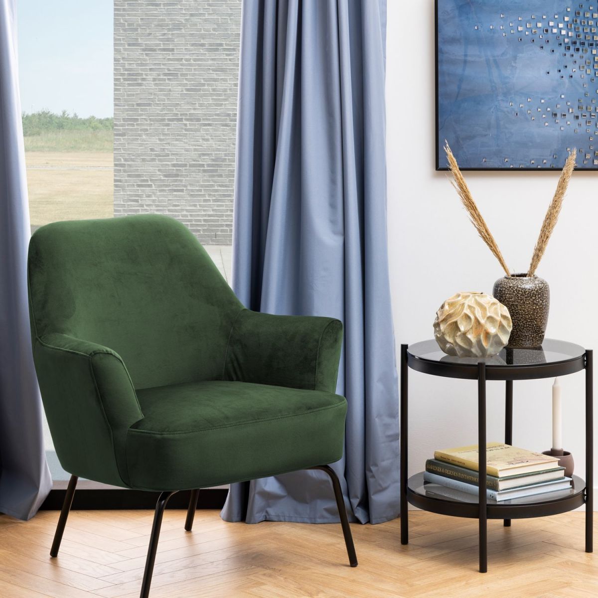 Lounge Chair Framlingham | size: Width: 75cm, Height: 83cm, Depth: 75cm | color: Green | image: 4 | variant: 1001044