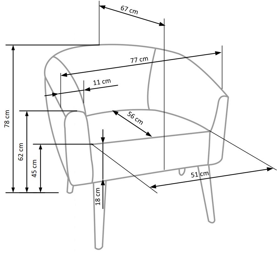 Lounge Chair Grifon 2 | size: Width: 77cm, Height: 78cm, Depth: 67cm | color: White | image: 8 | variant: 1012511