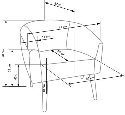 Lounge Chair Grifon 2 | size: Width: 77cm, Height: 78cm, Depth: 67cm | color: White | image: 8 | variant: 1012511