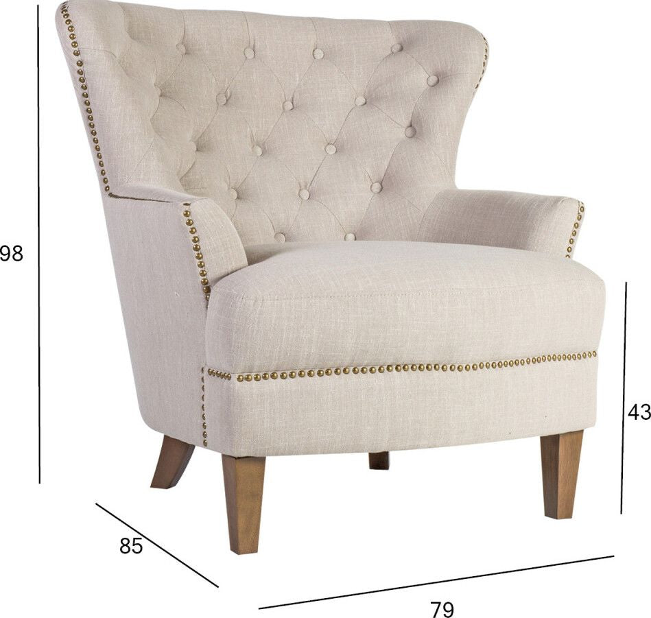 Lounge Chair Holmes 2 | size: Width: 85cm, Height: 98cm, Depth: 79cm | color: Beige | image: 5 | variant: 1011400