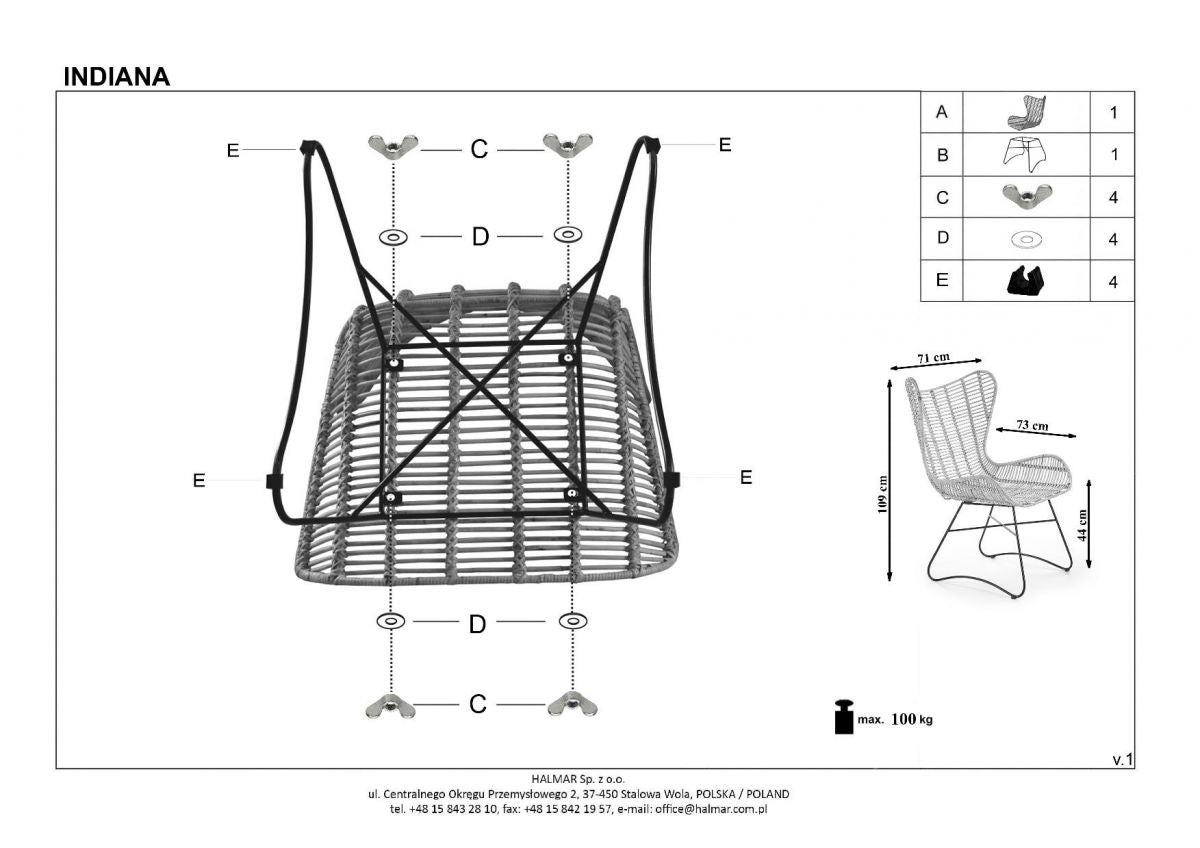 Lounge Chair Indiana | size: Width: 69cm, Height: 103cm, Depth: 70cm | color: Beige | image: 9 | variant: 1011390