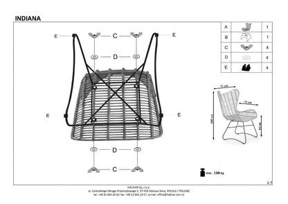 Lounge Chair Indiana | size: Width: 69cm, Height: 103cm, Depth: 70cm | color: Beige | image: 9 | variant: 1011390