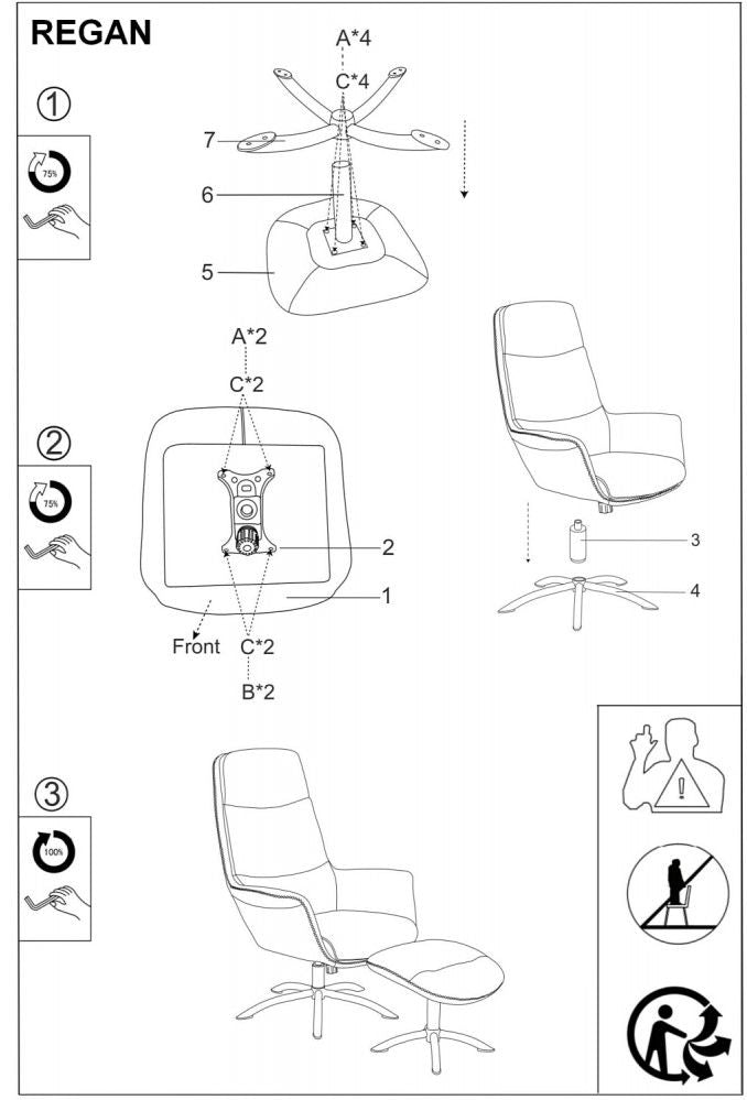 Lounge Chair Ipswich | size: Width: 75cm, Height: 104cm, Depth: 80cm | color: Gray | image: 2 | variant: 1004120