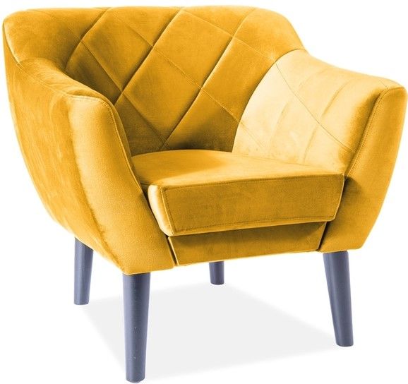 Lounge Chair Karo 1 | size: Width: 78cm, Height: 76cm, Depth: 75cm | color: Yellow | image: 1 | variant: 1005001