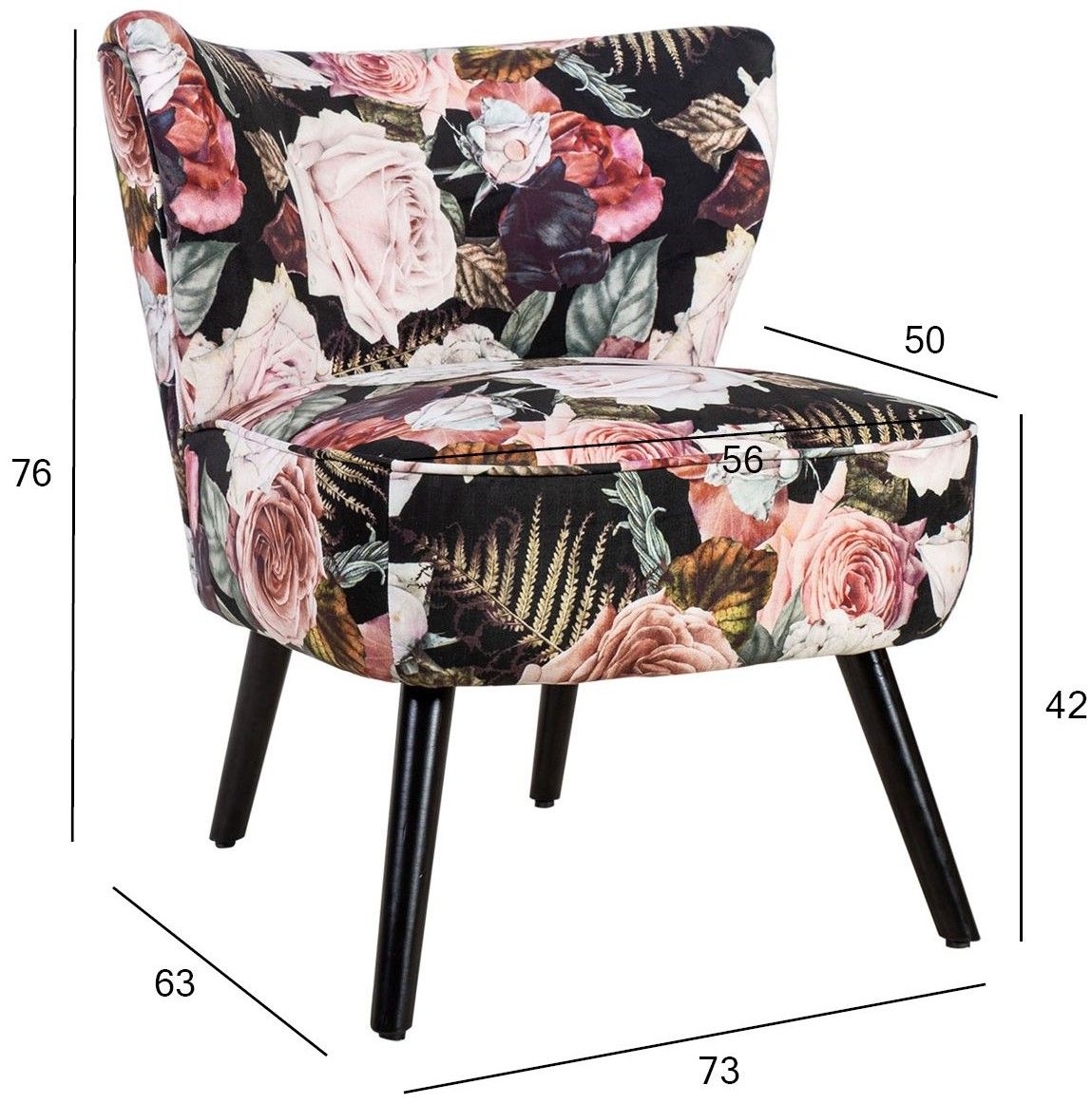 Lounge Chair La Perla | size: Width: 73cm, Height: 76cm, Depth: 63cm | color: Multicolored | image: 5 | variant: 1011389