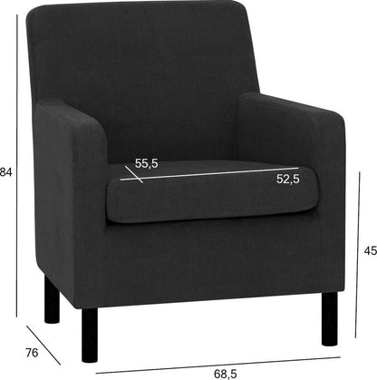 Lounge Chair Loone | size: Width: 68.5cm, Height: 84cm, Depth: 76cm | color: Gray | image: 5 | variant: 1004862