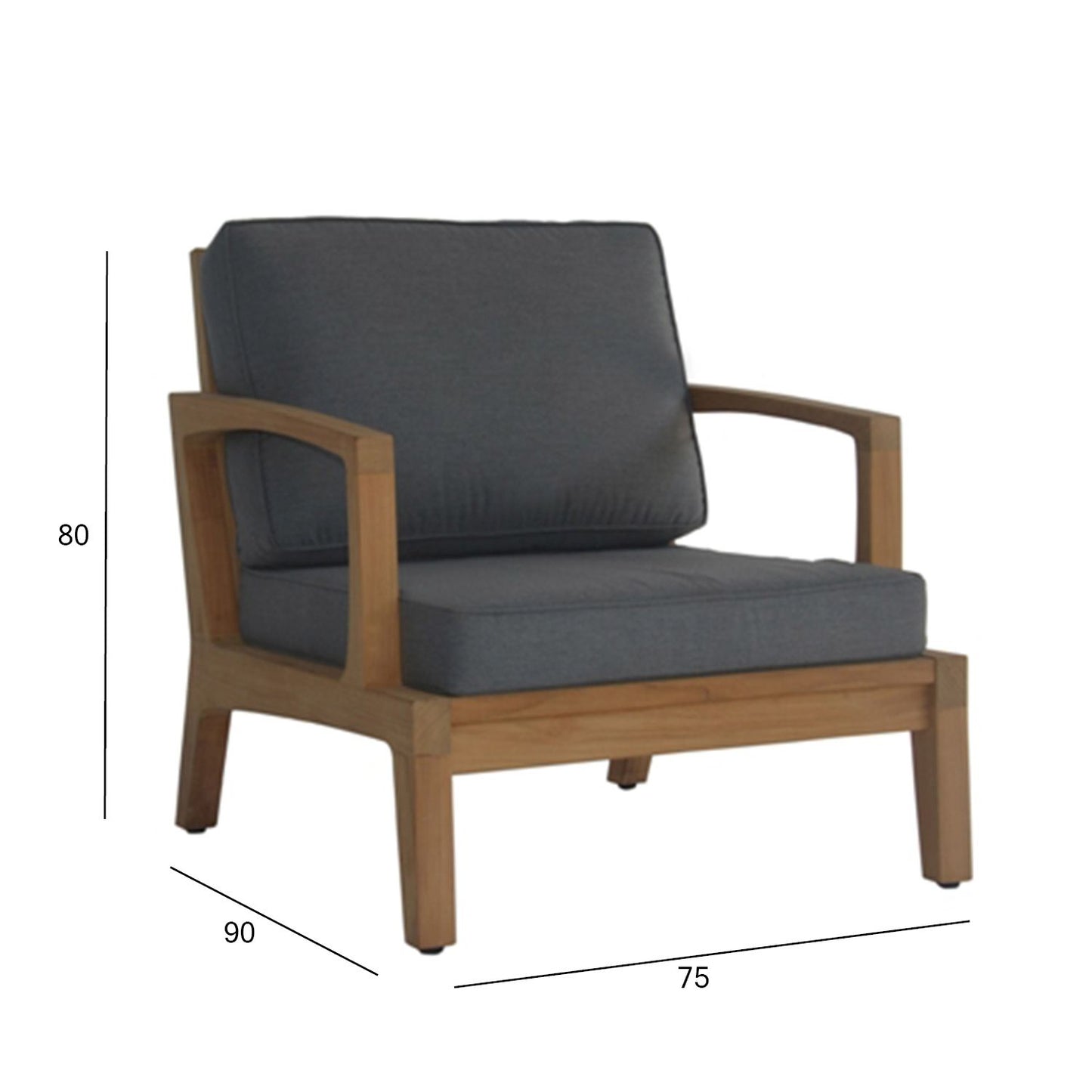 Lounge Chair Maldive | size: Width: 75cm, Height: 80cm, Depth: 90cm | color: Brown/Grey | image: 4 | variant: 1017817