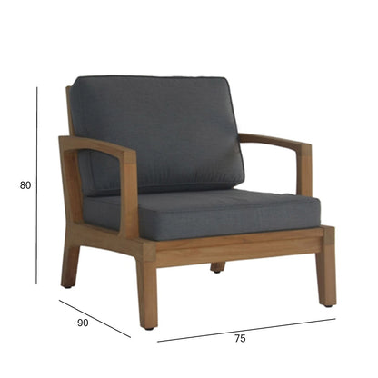Lounge Chair Maldive | size: Width: 75cm, Height: 80cm, Depth: 90cm | color: Brown/Grey | image: 4 | variant: 1017817